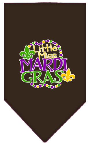 Miss Mardi Gras Screen Print Mardi Gras Bandana Cocoa Small